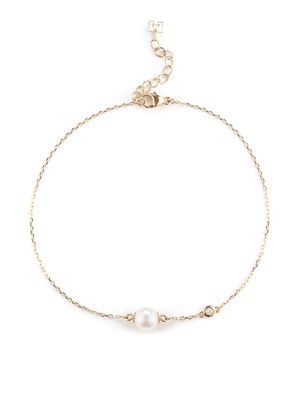 Mateo 14kt yellow gold diamond pearl chain bracelet