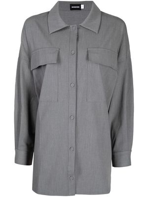 GOODIOUS garbardine long sleeved overshirt - GREY