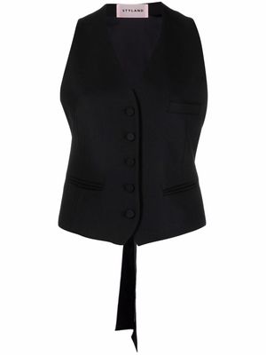 Styland sleeveless button-down waistcoat - Black