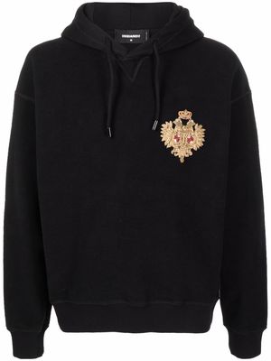 Dsquared2 embroidered-motif hoodie - Black