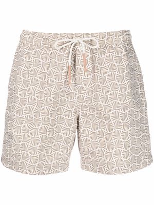Eleventy geometric-print swim shorts - Neutrals