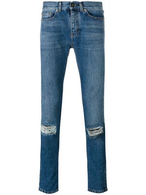 Saint Laurent denim distressed jeans - Blue
