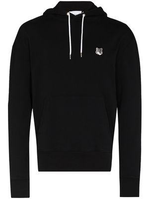 Maison Kitsuné fox-patch cotton hoodie - Black