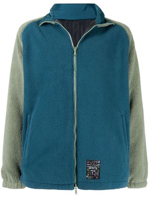 SPORT b. by agnès b. reversible colour-block fleece jacket - Blue