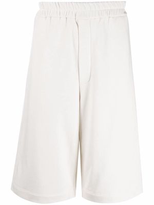 Jil Sander long cotton track shorts - White