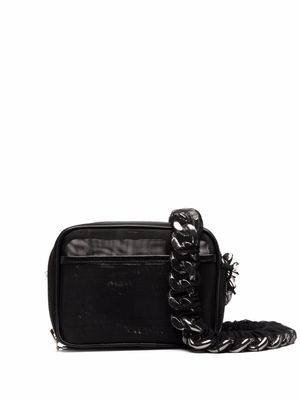 Kara chain-link strap shoulder bag - Black