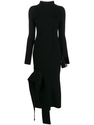 Off-White asymmetric knitted dress - Black