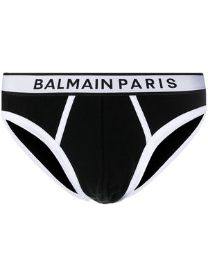 Balmain logo waistband briefs - Black