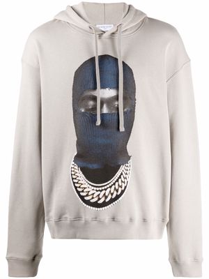 Ih Nom Uh Nit graphic-print cotton hoodie - Grey