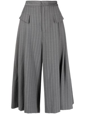 PortsPURE pinstripe cropped culottes - Grey