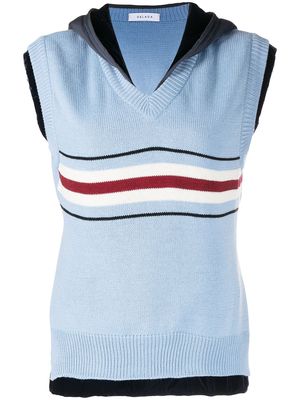 Delada striped hybrid vest top - Blue