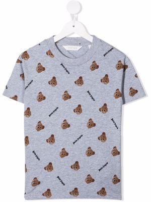 Palm Angels Kids bear-motif T-shirt - Grey