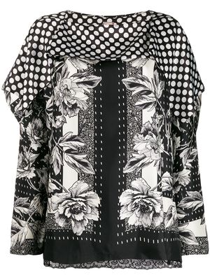 Antonio Marras flower-print silk blouse - Black