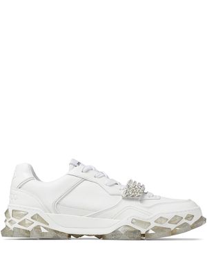 Jimmy Choo Diamond X crystal-embellished sneakers - White