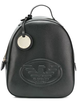 Emporio Armani embossed logo backpack - Black