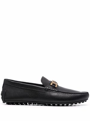 Tod's cable-link leather loafers - Black