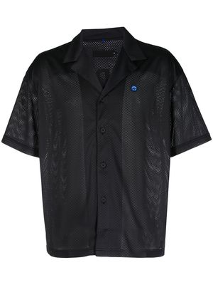 Off Duty Tone smiley-patch shirt - Black