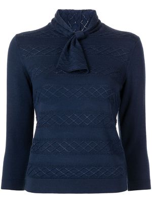 SHIATZY CHEN knotted collar knitted top - Blue