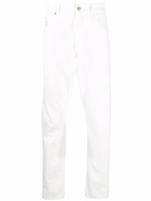 Brunello Cucinelli washed straight-leg jeans - White