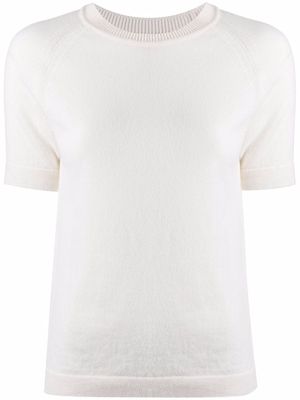 Barrie short-sleeve cashmere top - White