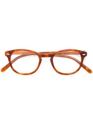 Lesca round frame glasses - Brown