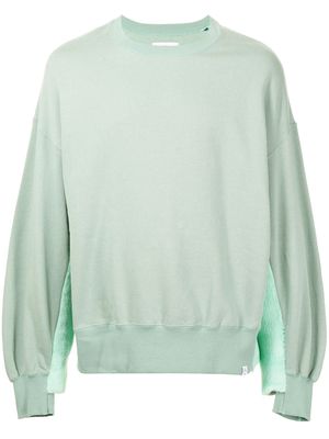 Facetasm panelled cotton sweatshirt - Green