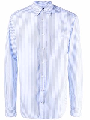 Gitman Bros Bengal stripe-print cotton shirt - Blue