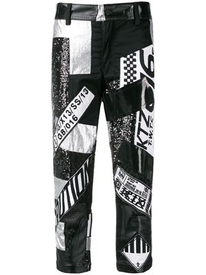 KTZ multi fabric patchwork trousers - Black