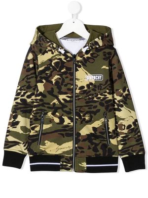 Givenchy Kids camouflage-print hoodie - Green