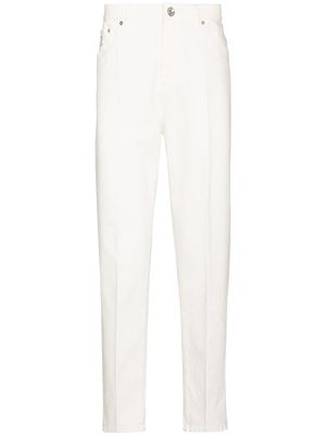 Brunello Cucinelli dyed-effect trousers - White