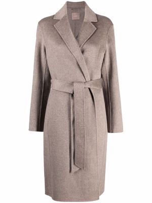 12 STOREEZ belted wool coat - Brown