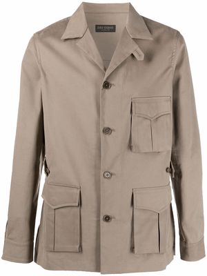 Dell'oglio single-breasted patch-pocket jacket - Neutrals