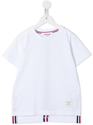 Thom Browne Kids center back stripe short-sleeve T-shirt - White