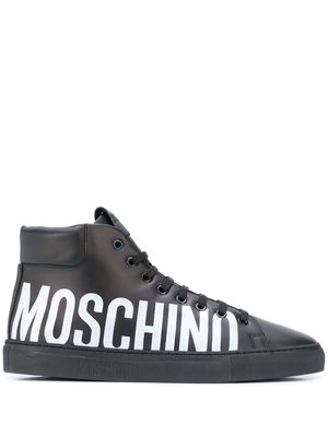 Moschino logo print hi-top sneakers - Black