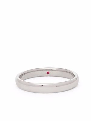 Annoushka 18kt white gold 3mm ruby wedding band ring - Silver