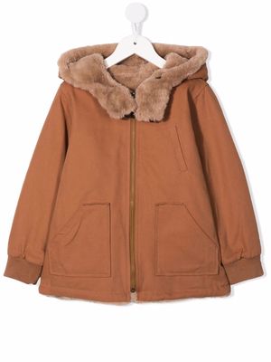 Emile Et Ida faux-fur zipped coat - Brown