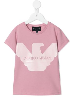 Emporio Armani Kids logo-print cotton T-shirt - Pink