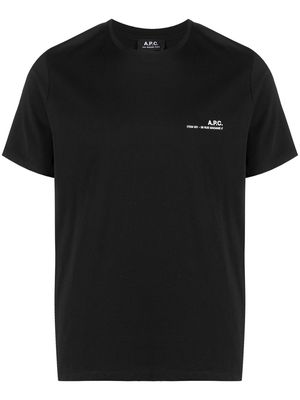 A.P.C. chest logo T-shirt - Black