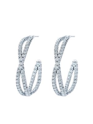 KWIAT 18kt white gold diamond Fidelity petite hoop earrings - Silver