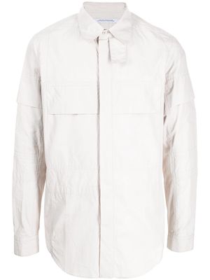 Julius concealed-front fastening shirt - White