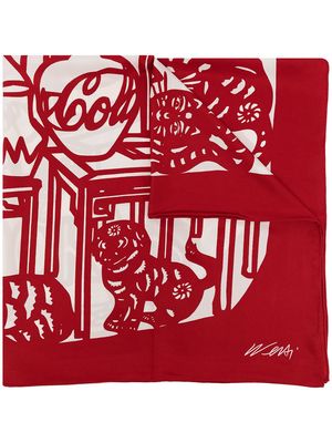 TASCHEN Ai Weiwei. The Silk Scarf ‘Cats and Dogs’ - Red