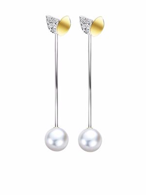 TASAKI 18kt gold M/G TASAKI Floret diamond pearl earrings - Silver