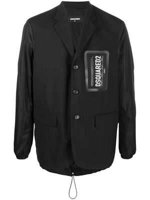 Dsquared2 contrast sleeve branded blazer - Black