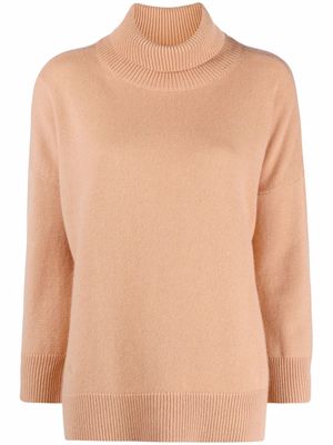 Max & Moi embroidered-logo roll-neck jumper - Neutrals