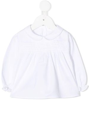 Knot pleated baby blouse - White