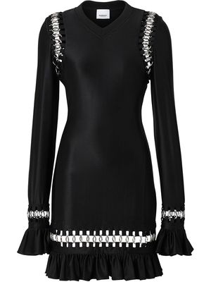 Burberry ring-embellished mini dress - Black