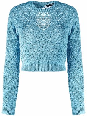 ROTATE Patricia cut-out knitted jumper - Blue