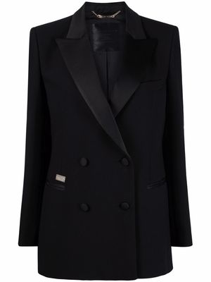 Philipp Plein double-breasted long coat - Black