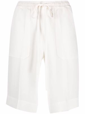MRZ drawstring-waist silk bermuda shorts - White