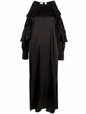 Parlor draped-neck maxi dress - Black